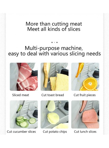 Meat Slicer Machine Commercial Food Slicer Electric with Child Lock Protection Adjustable Knob for Thickness Bacon Bread Fruit Vegetable Veggies Meat Deli Ham Food Cheese Slicer,220V - QRKAYPQ1