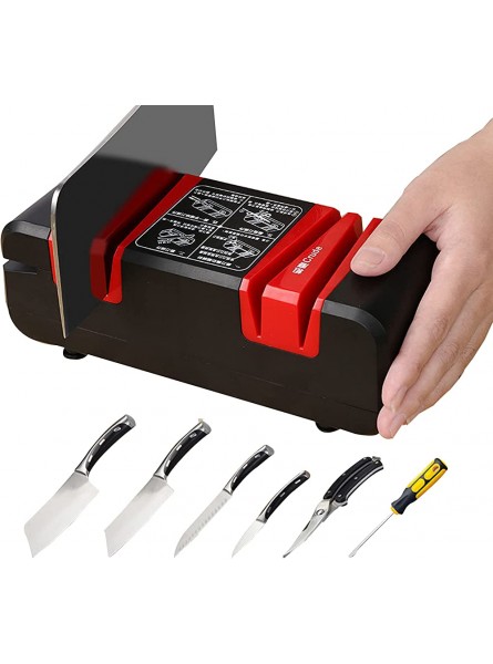 50W Electric Knife Sharpener Professional Chef's Choice for Kitchen Knife Sharpening Tool 4 in 1 Blade Sharpening System 220V with One Set Grinding Wheel White - SROVTIV0