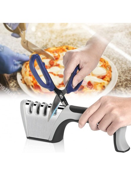 KELITINAus 4 in 1 Professional Kitchen Knife Sharpening Tool Manual Knife Sharpener，Diamond Steel and Ceramic Stone Non-Slip Rubber Base Perfect for Kitchen Knives and Scissor - JXIAG8HM
