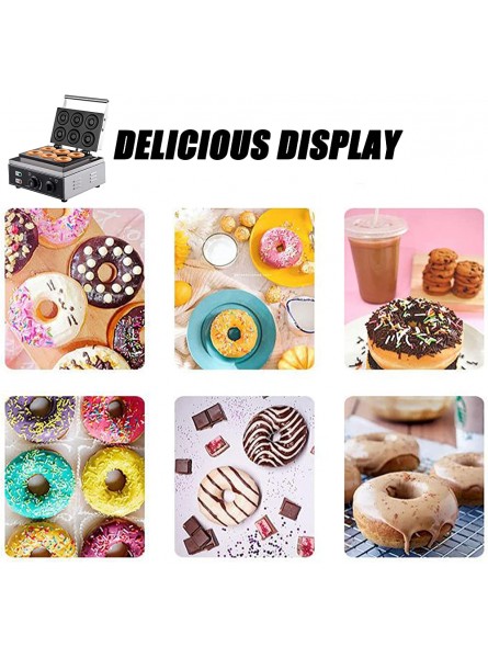 1550W Commercial Non-Stick Doughnut Making Machine Donut Maker Machine with 6 Holes Double-Sided Heating Donut Machine CE FCC CCC PSE - FGQJ3AT9