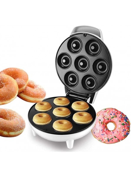 Braceletlxy Mini Donut Maker Machine Makes 7 Doughnuts for Kid-Friendly Breakfast Snacks Desserts & More Mix-Bake Chocolate with Non-Stick Surface - WZWVEI7P