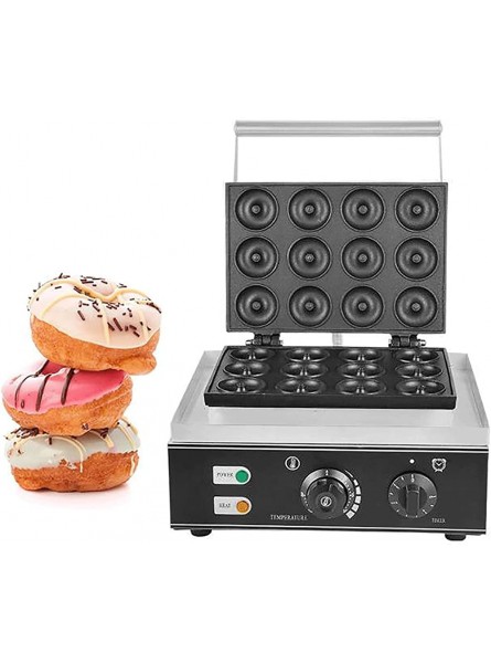 Commercial Donut Maker Electric 6 Holes Doughnuts Machine Stainless Steel Non-stick Double-Side Heating Donut Bread Making Machine for Bakery Dessert Shop 1550W 220V - VMHB27MO