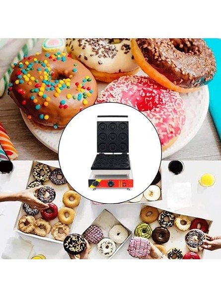 HuaQQI Commercial Donut Machine 9 Holes Double-Sided Donut Maker Machine 1.5kw Electric Doughnut Maker Machine Iron Waffle Maker for Making Breakfast Lunch Snacks Easy Clean - WCHA4EYY