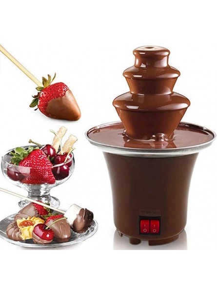 3 Tier Stainless Steel Electric Chocolate Warmer Dip Fountain Party Fondue Brown Chocolate Fountain - GOKZ5716