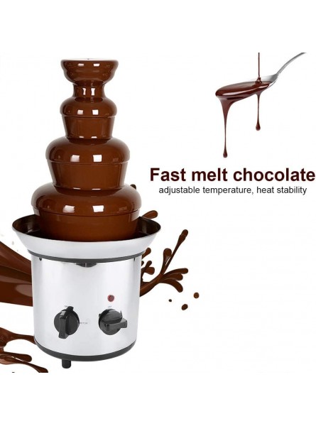4 Tiers Chocolate Fondue Large Fountain of 1360G Chocolate Capacity Professional Waterfall Melting Machine Stainless Steel Buffet Heater for Commercial & Household Birthday Christmas Eve - ZISD6IYV