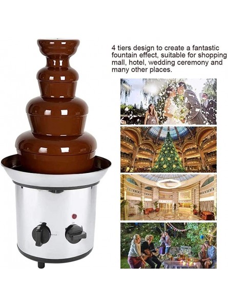 4 Tiers Chocolate Fountain Electric Chocolate Melting Machine Fondue Fountain - BNBP32IJ