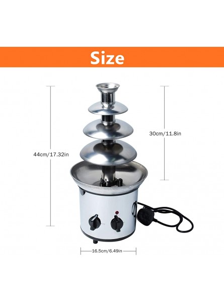 Chocolate Fountain Machine for Kids 4-Tiers 304 Stainless Steel Commerical Chocolate Fondue Perfect for Nacho Cheese BBQ Sauce Ranch Liqueurs with Free 200 Pieces Bamboo - ZBHXPIJH