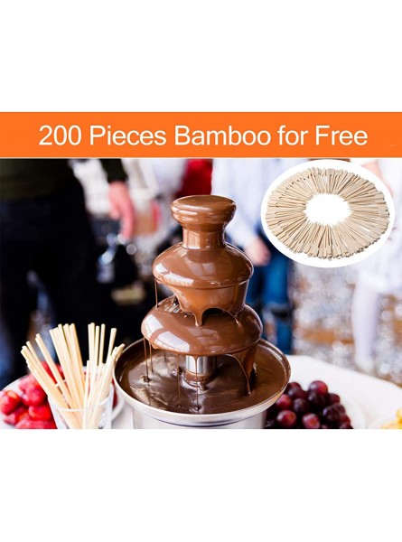 Chocolate Fountain Machine for Kids 4-Tiers 304 Stainless Steel Commerical Chocolate Fondue Perfect for Nacho Cheese BBQ Sauce Ranch Liqueurs with Free 200 Pieces Bamboo - ZBHXPIJH