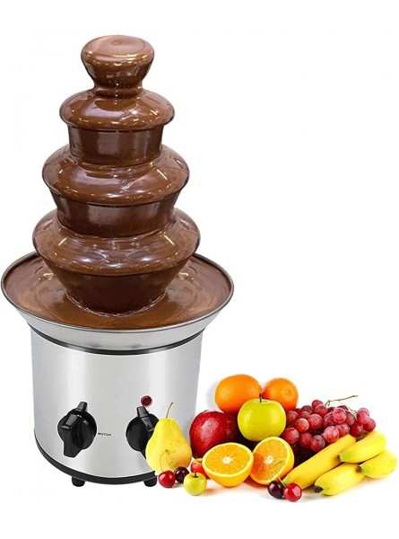 Cholate Fondue Fountain Chocolate Melting Warming Machine 4-Tier Stainless Steel Party Luxury Retro Hot Chocolate Fondue Fountain Blanco : A - JFKORTUI