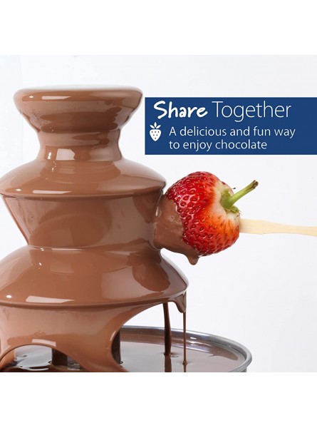 Giles & Posner EK3428G Electric Chocolate Fountain 3 Tier Cascading Design Dip & Share Table Top Machine 500 ml Capacity Includes Fruit Party Food Tray & 100 Bamboo Skewers 90 W Red - REYZGT0T