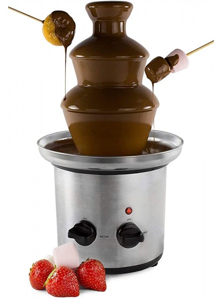 HAIYU 3 Tier Chocolate Fountain Premium Stainless Steel Fondue Machine Fountain For Kids & Parties Adjustable Temperature Large Capacity - FVHV4OND