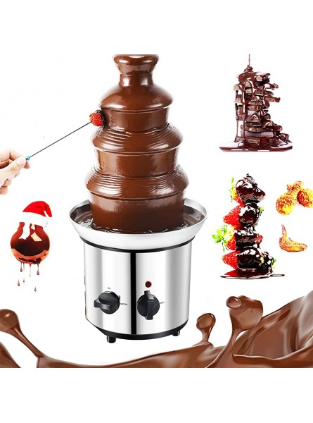 HNJDRKTSO 4 Tiers Commercial Electric Chocolate Fountain Machine 30-110℃ Automatic Chocolate Melter Warmer Sauce Heater Chocolate Fondue Waterfall Maker for Party Wedding Birthday Christmas,4 tiers - TPPJYQF2