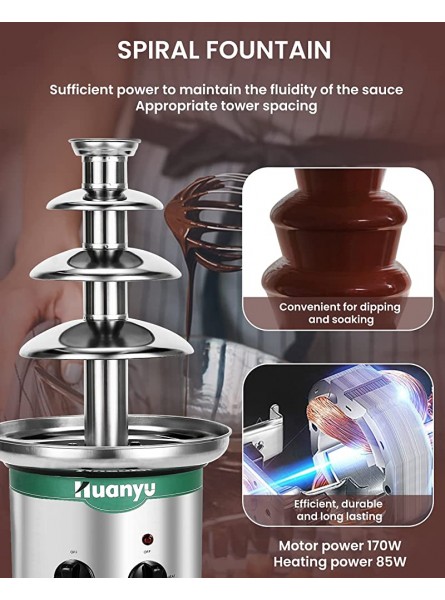 Huanyu 4 Tiers Chocolate Fountain Commercial Chocolate Fondue Fountain for Wedding Party Hotel - ORSCPAB8