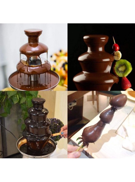 PIGE Mini Electric chocolate fountain Stainless Steel Heated Basin chocolate fountain Family Gathering. Silent Motor 170W 1.5kg Capacity. - VZAOFOSV