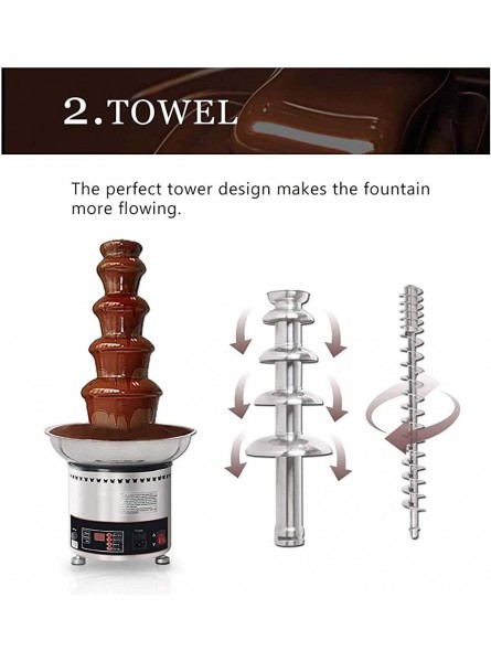 tgbvr Professional Commercial Chocolate Fondue Fountain Machine Automatic Stainless Steel Chocolate Waterfall Melting Machine Hotel Buffet Equipment,4 Tiers 5 Tiers - BSHUH3OA