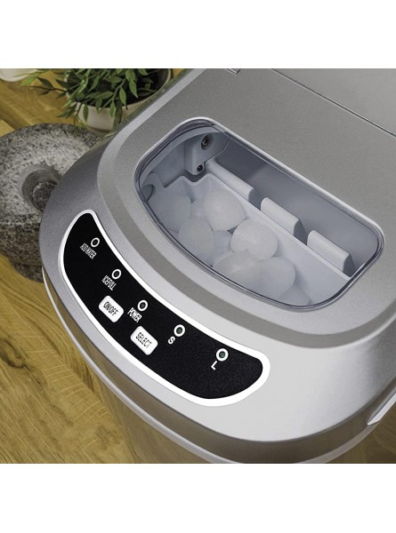 Andrew James Ice Maker Machine | Compact Portable Countertop Ice Cube Maker with 2.2L Tank | Ice Cubes in Under 10 Mins no Plumbing Required | Self Cleaning | Includes Scoop & Removable Basket Silver - HXEAARVN