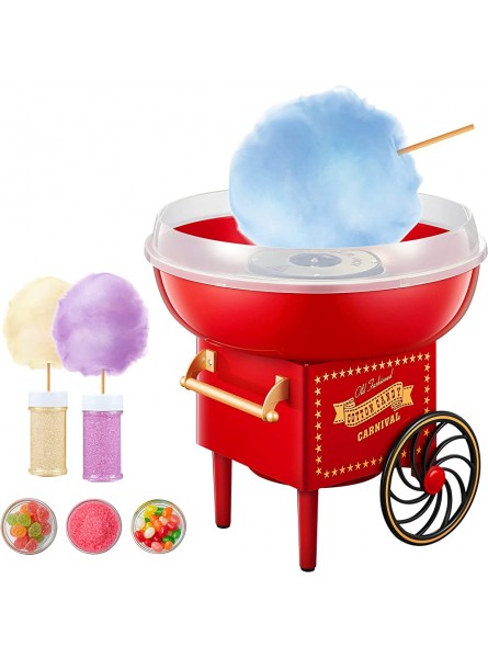 Candy Floss Machine Maker 500W Cotton Candy Machine Maker Red Vintage Design Party Gift for Children and Adult Fairground Style Cotton Candy - TFEZ10I6