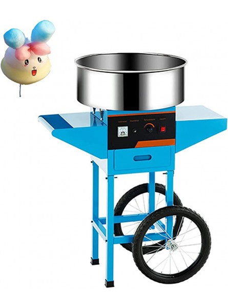 YANANCCE Commercial Cotton Candy Machine Electric Floss Maker With Cart Commercial Floss Maker For Birthday Parties Children'S Day Blue - ZKFW903U