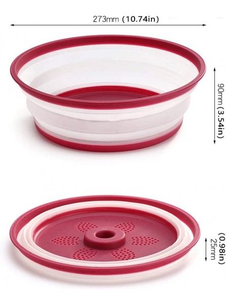 Collapsible Microwave Plate Cover 2 Pieces Food Splatter Guard Lid,Microwave Anti-Sputtering Cover,for Microwave Heating and Splash Proof Food Preservation Drain Basket - YJHABT5Q