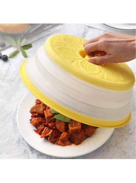 Collapsible Microwave Plate Cover 2 Pieces Food Splatter Guard Lid,Microwave Anti-Sputtering Cover,for Microwave Heating and Splash Proof Food Preservation Drain Basket - YJHABT5Q