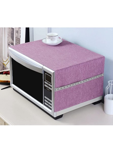 SINKITA 2 Piece Multi-Purpose Microwave Oven Top Cover Polyester Breathable Microwave Oven Dust Cover Protector-Purple - XTDG8YOS