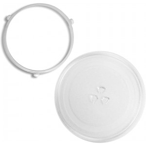 SPARES2GO Microwave Glass Turntable Plate 255mm + Roller Ring Support Stand Compatible with Russell Hobbs RHM2076B RHM2064C RHM2079A RHM2086SS Legacy Heritage 20 Litre - DBIXHBJ9