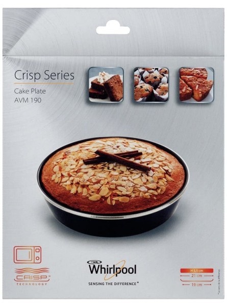 Whirlpool AVM190 Microwave Accessories Crisp Baking Mould Small Ø19 cm Also Suitable for Bauknecht Microwave Diameter 19 cm - GBRVIF6M