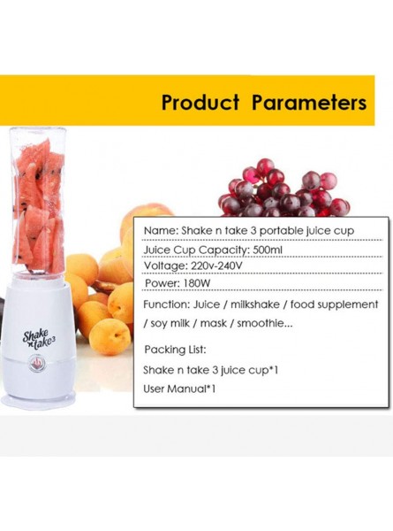 TZX 500 ml Shake mini portable handheld juicer household electric juicer a single individual travel mug white - QDZYP2X0