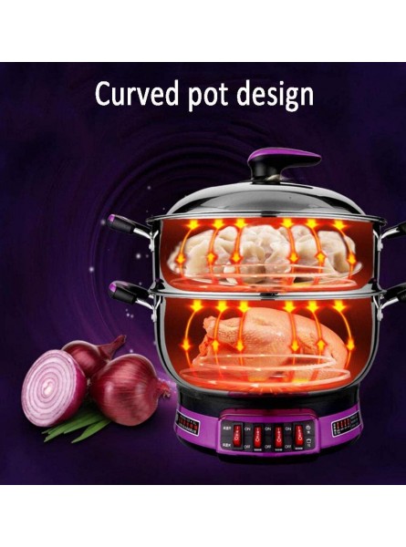 Electricity Heat Pot Multi Function Electric Cooker Home Stainless Steel Electric Wok Multi Purpose Electric Hot Pot Electric Pot Can Be Used in Kitchen Restaurants Etc. Kitchen Cookware Silver 30cm - IBLKFGRU