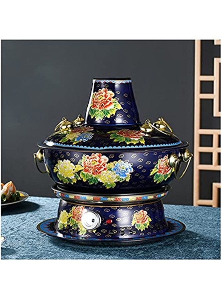 MFJFHK Cloisonne Copper Hot Pot Electric- Carbon Dual- Purpose Fire Boiler Creative Space- Saving Wok for Party Dinners Family Dinners and Stewed Lamb - UCUU5OME