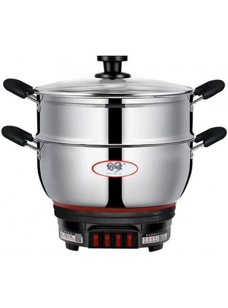 Multifunctional stainless steel commercial pot electric pot thickened single-cage electric wok cooking pot household large-capacity hot pot cooking all-in-one pot non-stick coating electric pot, - IHOON9IG