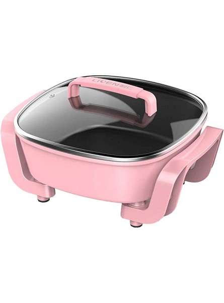 RTYUI Multi-Function Electric Hot Pot Barbecue Pot Household Electric Wok Hot Dish One-Piece Small Electric Pot Electric Skillet Non-Stick Pot 3.7L Ble Gr - BHQVDOAG