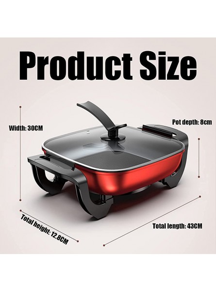 WECDS Multifunctional Electric Skillet， Electric Non-Stick Wok with Lid， Large Multi Cooker， Electric Skillet Grill， Multifunctional Electric Hot Pot，B - RVDXF2UR