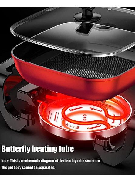YNB Multifunctional Electric Hot Pot 6L Electric Skillet 5 Gears Adjustable Non-Stick Frying Pan Portable Electric Cooker for Family Party,C - WQTEKXS6
