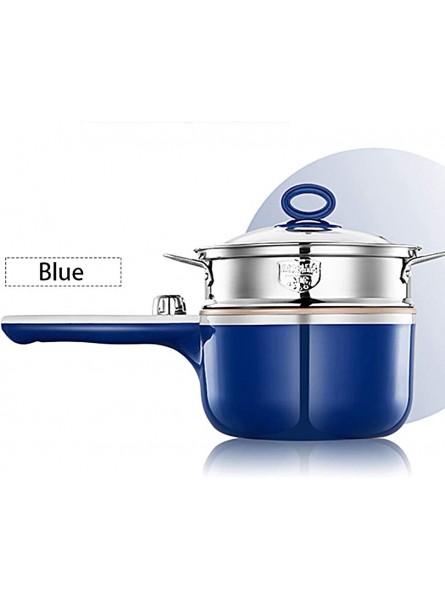 JTJxop 6.3Inch Electric Skillet Pan with Lid Electric Hot Pot Non-Stick Coating Easy To Clean 300W 600W Power Temperature Control,Blue - YKNNOQ3B