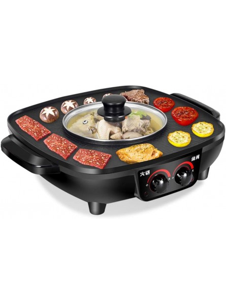 JTJxop Multi-Function Electric Hot Pot with BBQ Electric Skillet Electric Griddle Baking Pan Non-Stick 1500 Watts Power Temperature Control - WLPH8GXY