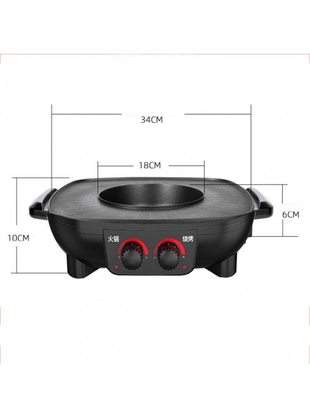 JTJxop Multi-Function Electric Hot Pot with BBQ Electric Skillet Electric Griddle Baking Pan Non-Stick 1500 Watts Power Temperature Control - WLPH8GXY