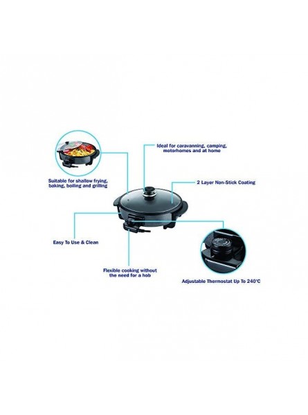 Leisurewize LW610 Multi-Function Electric Cooker and Skillet 1500 Watt 2 Layer Non-Stick - MZSOAVQ4