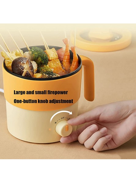 WECDS Mini Electric Cooking Pot， Mini Portable Electric Travel 1L Rapid Noodles Cooker， Non-Stick Electric Skillet， Mini Heating Pan with Handles - PWMV61EI