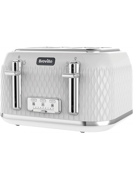 Breville Curve 4-Slice Toaster with High Lift and Wide Slots | White & Chrome [VTT911] - MVCZU9ME