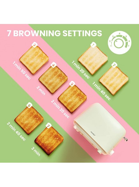 COMFEE' Retro Style 2 Slice Toaster with 7 Browning Controls Modern Design Cream MT-RP2L18W2CM - UUOLQIT7