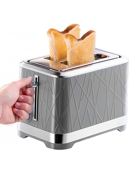 Russell Hobbs 28092 Structure Toaster 2 Slice Contemporary Design Featuring Lift and Look with Frozen Cancel and Reheat Settings Grey - JFSFR1JG
