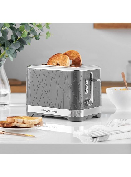 Russell Hobbs 28092 Structure Toaster 2 Slice Contemporary Design Featuring Lift and Look with Frozen Cancel and Reheat Settings Grey - JFSFR1JG