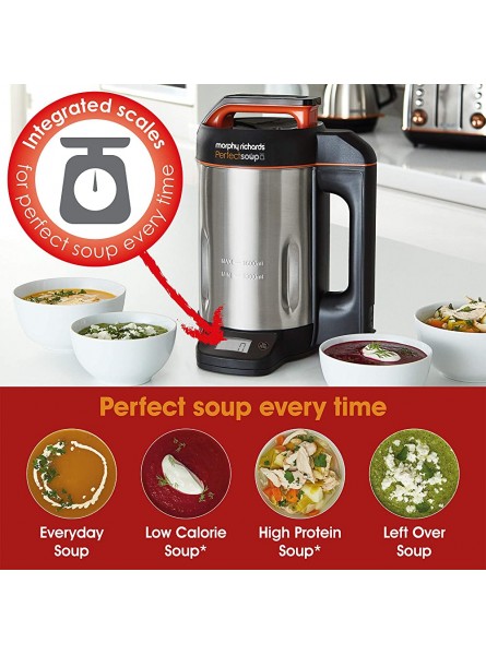 Morphy Richards 501025 Soup Maker Integrated Weighing Scales soupmaker Stainless Steel - RFAP57G9
