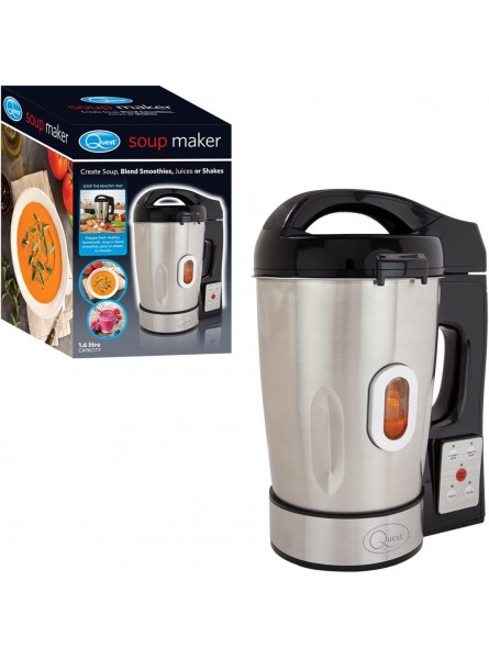 Quest Electric Soup & Smoothie Maker Machine 800W 1.6L Stainless Steel Soup Kettle with Built In Blender - XZAYSYAA