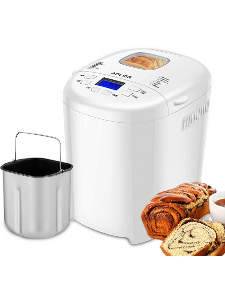 Bread Machines Electric for Homemade Bread | 2 LB Digital Bread Maker Included Recipe Booklet,14-in-1 Stainless Steel Breadmaker with Heat Retention and Timing Function|Gifts for Her on Mothers Day - QLQM3IYS
