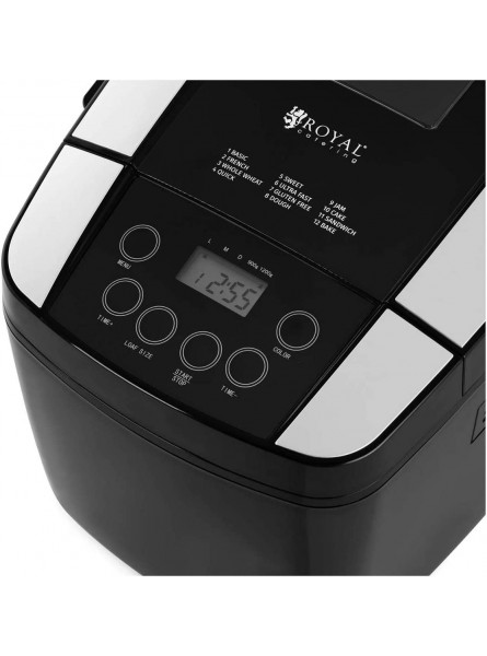 Royal Catering Automatic Bread Machine Bread Maker Bread Making 2.5L 800W Timer 12 Programmes RC-BM01 Plastic Steel Timer 0-13h 1h Keep-Warm Function LCD - AAOSHD94