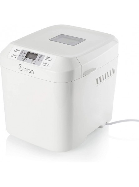 Swan SB22110N Digital Bread Maker with Adjustable Crust Control LCD Display 12 Functions including Fast Bake and Keep Warm 550W White - OTMYF2QA