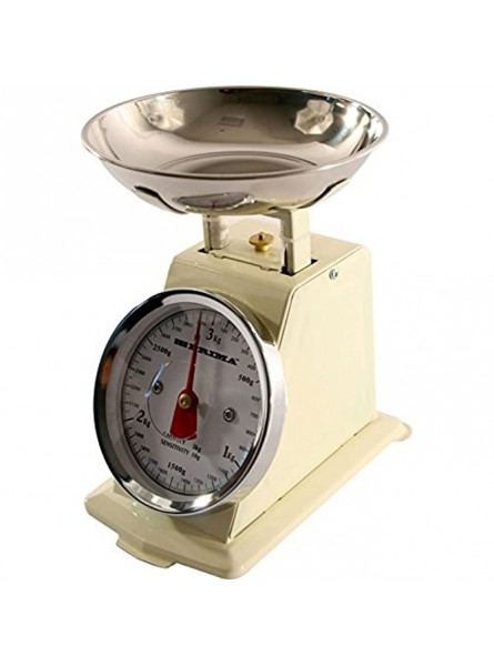 3kg Traditional Retro Mechanical Kitchen Weighing Scales Cream - IXEX8FAX