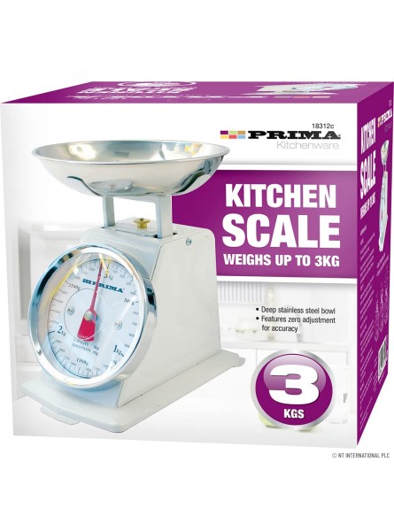 Cream 3kg Stainless Steel Analogue Retro Traditional Kitchen Weighing Scales - WDAQ1J7A